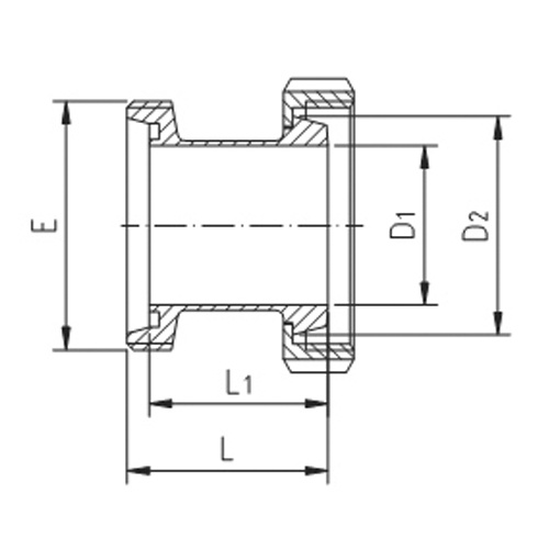 Соединительная часть GK 16x28.5x38 мм AISI 316L